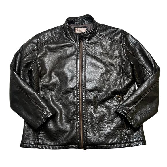 Vintage Rainforest RFT Mens Brown / Black Leather Jacket Men’s size XXL casual - Picture 1 of 10